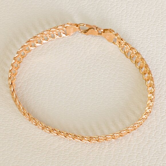 Italian 14k Gold Flexible Link Bracelet - Picture 14 of 15